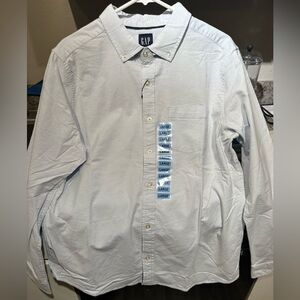 Gap Oxford Long sleeve  cotton cashmere blue button down shirt sz L